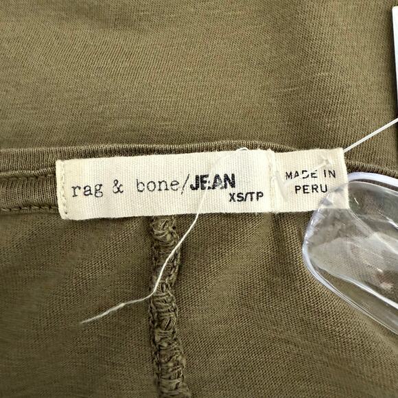 rag & bone Jeans Crew Neck Tee Basic T-Shirt Women's XS Olive Green - Picture 4 of 7